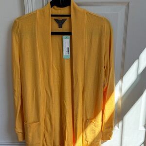 NWT Mix by 41Hawthorn Bright Yellow XS Open Cardigan